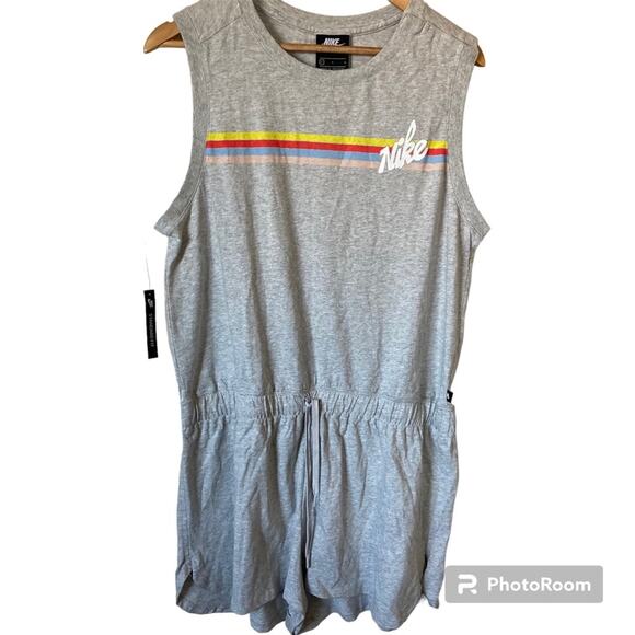 Nike Pants - Nike NWT Grey Retro Rainbow Romper Size L